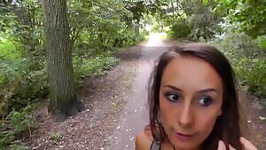 Blowjob and facial in the park