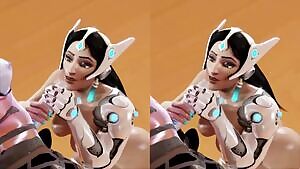 Futa Widowmaker with Symmetra milkymix3D cardboard 3D,