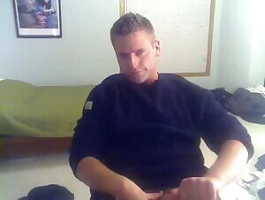 Giving himself a facial